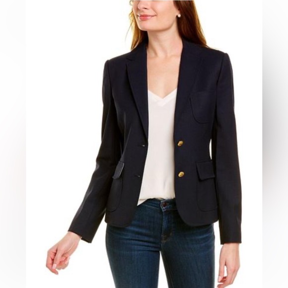 Brooks Bros. 2019 Navy 100% WoolLined Jacket tag 16 boys/woman Small